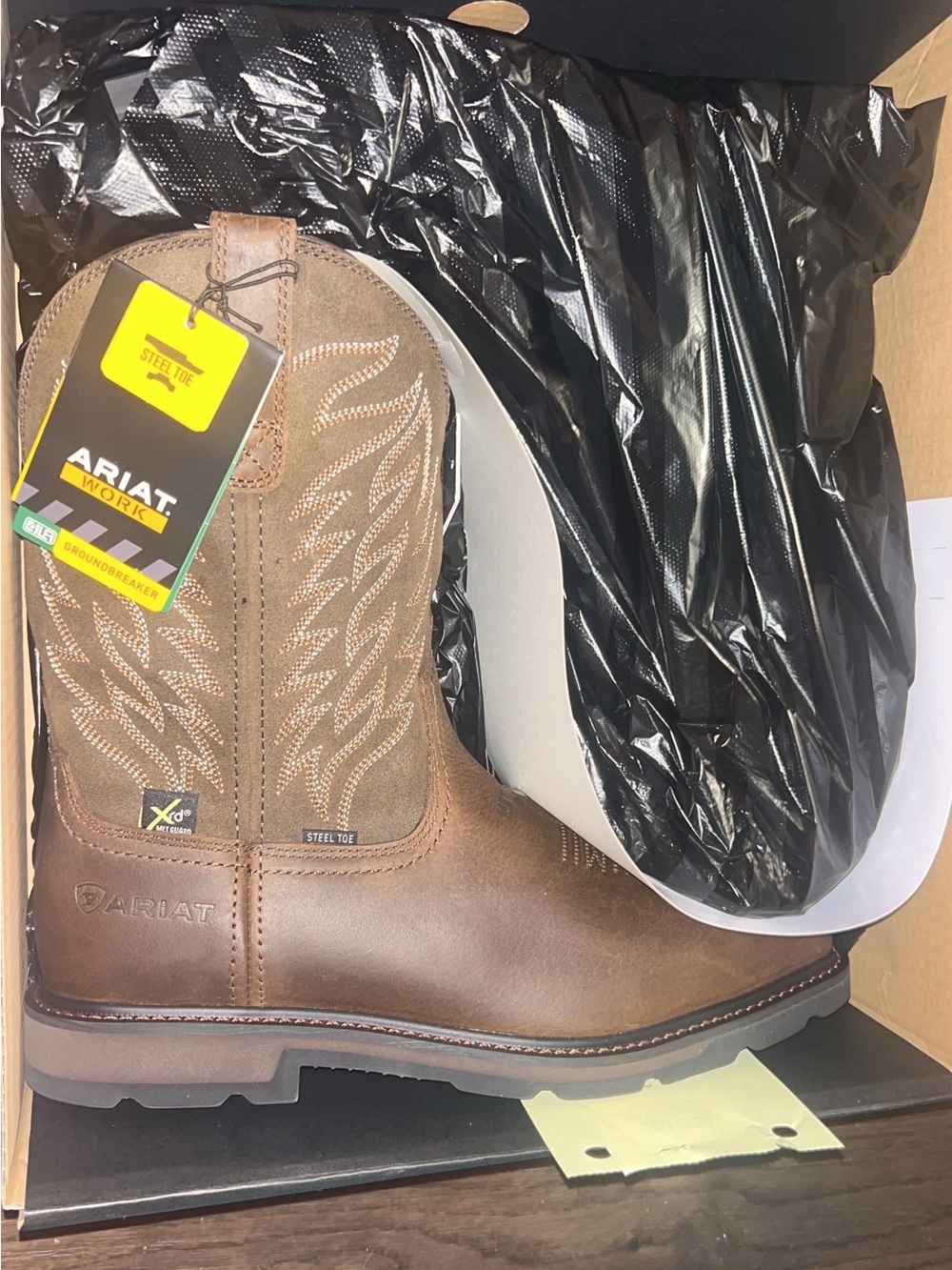 Ariat Brown Steel Toe MetaTarsal Western Work Boot